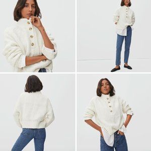 Everlane "The Lofty-Knit Henley" in Snow